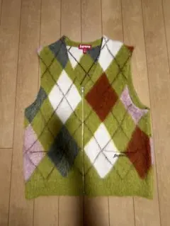 Brushed Argyle Zip Up Vest supreme