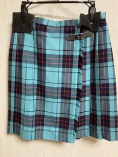 EASTBOY VENUS 水色 チェック柄 プリーツミニスカート（11号）
