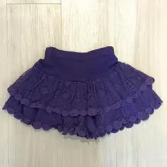 アナスイミニ 100 キュロット スカート 紫 レース フリル ANNA SUI