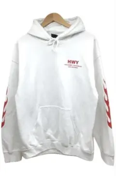HWY ホワイト パーカー XL サイクルゾンビーズ　フレイムス　袖プリ