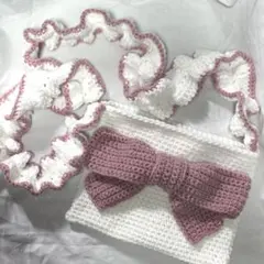 【ぴぴ様専用ページ】付き編みショルダーバッグ ピンク