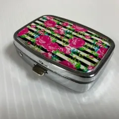 レトロ柄 小物入れ ピルケース スクエア