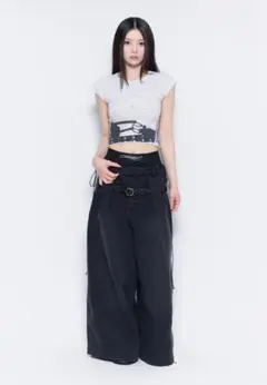 THEREDTHREAD script layered pants - メルカリ