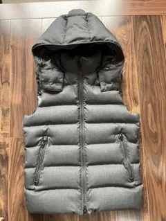 美品EDIFICEエディフィス M ダウンベスト ウール ダウン80% グレー