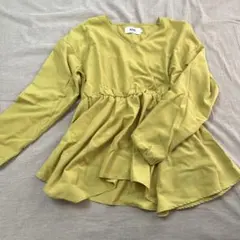 AZUL by moussy Vネック長袖シャツ S 黄緑