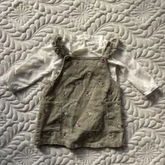 Nicole Miller 花柄 刺繍　コーデュロイ　ジャンパースカート12M