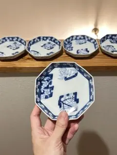 J*y様 有田焼 源右衛門窯 染付魚花紋 六角形 豆皿6枚 約9cm② | Mercari