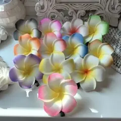 プリメリア　ピン　ヘアクリップ　ハワイ　南国　アロハ　フラ　花　造花　カラフル