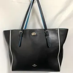 美品　希少　coach ターンロック　トートバッグ　レザー　バイカラー　男女兼用