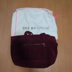 SEE BY CHLOE バーガンディ トートバッグ