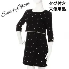 タグ付未使用品【スマッキーグラム】ドット刺繍セットアップ風ワンピース　三陽商会
