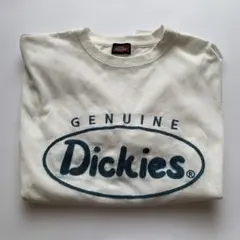 Dickiesディッキーズ　ロゴホワイト半袖刺繍Tシャツ L