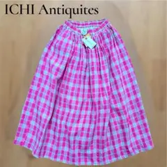 新品未使用✨イチアンティークス リネン ロングスカート ピンク チェックのサムネイル