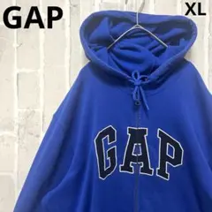 GAP ギャップ ジップパーカー スウェット XL 刺繍ロゴ 裏起毛 ワッペン