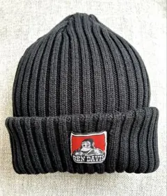 BEN DAVIS ブラックニット帽 ケーブル編み
