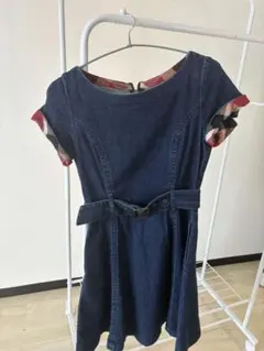 デニム 半袖ミニワンピースブルーレーベル