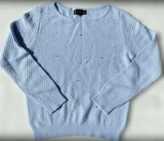 UNTITLED ニットM パールビジュー付き ライトブルー