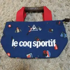 le coq sportif プリントバッグ ネイビーカートトート保温、保冷仕様