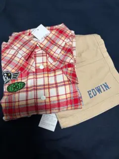 EDWIN チェック柄ポロシャツ 1961&ズボン