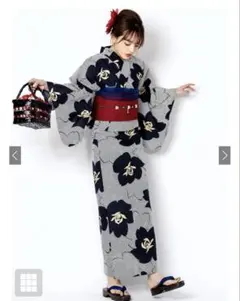 モダンストライプフラワー浴衣セット GRL [gi1109]のサムネイル