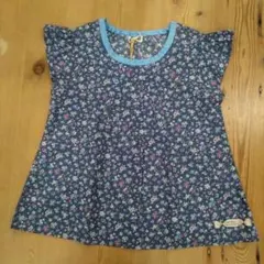 ラグマート 花柄 Tシャツ 130cm ネイビー チュニック ブルー