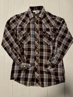 Kennington 70s チェック ブラウン　ネルシャツ　ヴィンテージ