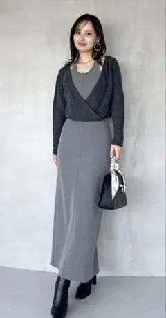 SNIDEL カシュクールニットセットホルターワンピース