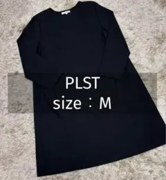 PLST 黒 Mサイズ 長袖 ひざ丈ワンピース　フォーマル