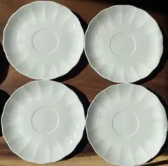 NARUMI BONE CHINA ホワイトティーカップ・ソーサー4枚セット