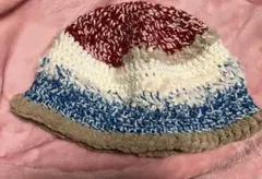 ハンドメイド 毛糸のバケットハット バケハ ニット帽