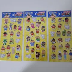 セリア　クレヨンしんちゃん シール がいっぱい3枚コンプセット