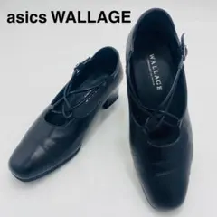 asics　WALLAGE　パンプス　コンフォート　スクエアトゥ23cmEEE黒のサムネイル