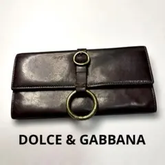 DOLCE & GABBANA レザー 長財布 ブラウンのサムネイル