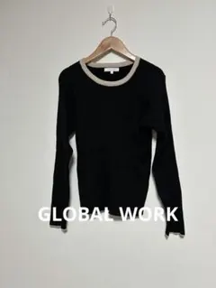 GLOBAL WORK メルティリブ編みニット Mサイズ