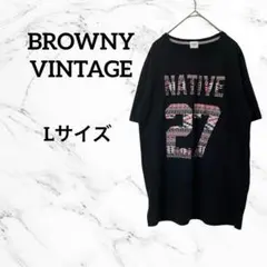 ブラウニーヴィンテージ　黒　Tシャツ　半袖　夏 Lのサムネイル