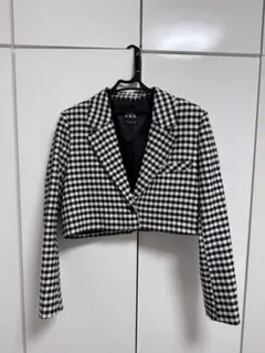 ZARA チェック柄 クロップドジャケット