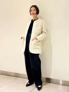 新品Demi-Luxe BEAMSカラミツイード トリミングコート46,200円