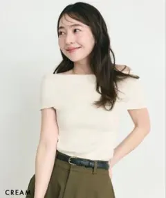 basement online オフショルダーノースリーブニット