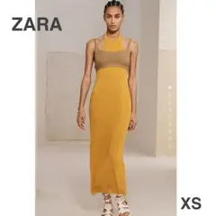 【美品】ZARA ザラ STRPS DRSS ニットワンピース XS