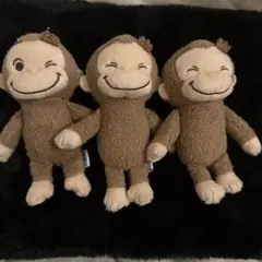 【期間限定出品】おさるのジョージ ぬいぐるみキーホルダー マスコット 3匹セット