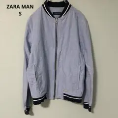 【ZARA MAN】ザラ リブ切替 ブルゾン ジャケット S (日本M相当) 青のサムネイル