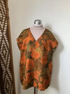 着物リメイク　Vネックのチュニック