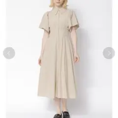 美品✨TONAL フレアスリーブシャツワンピース　ベージュ　Mのサムネイル