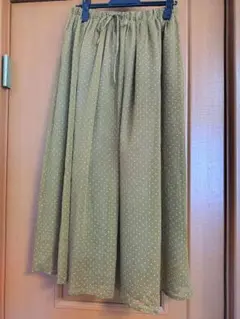 サマンサモスモス　ブルー　フレアスカート ベージュ