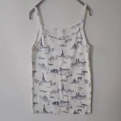プチバトーPETIT BATEAU プリントキャミソール　PARIS パリ　L