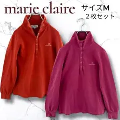 レディース　ポロシャツ　長袖　２枚セット　オレンジ　ピンク　マリクレール