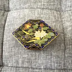 花模様の七宝焼香合 蓋付き 花模様の七宝焼香合 蓋付き