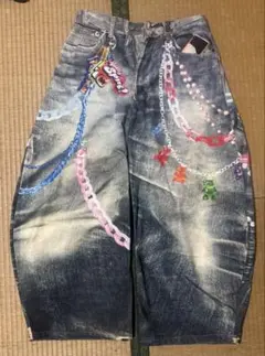 AcneStudios25SS チェーンプリント デジタルプリント デニムパンツ