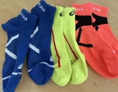 アシックス　レーザービーム　靴下　3足セット　オレンジ色は未使用です