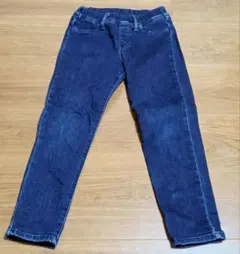 ユニクロ ダークブルーデニム長ズボン 120cm